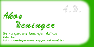 akos weninger business card